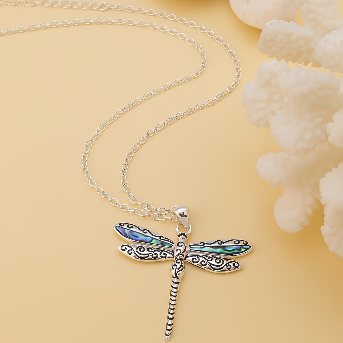 Elegant Dragonfly Necklace & Earring Set – Zinc Alloy Jewelry for Women, Blue Pendant with Matching Earrings, Vacation or Daily Wear