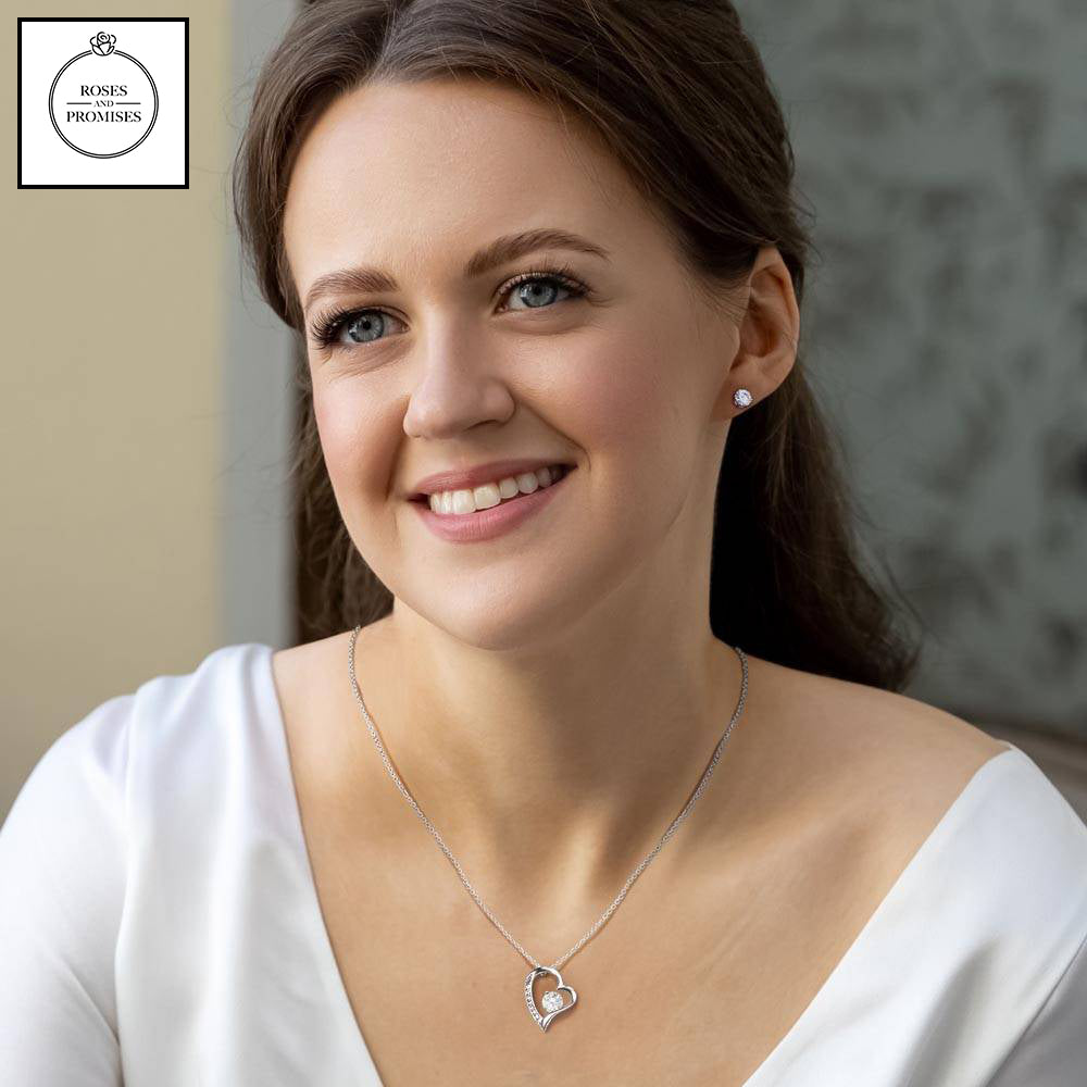 To My Beautiful Granddaughter Heart Necklace and Earrings Set