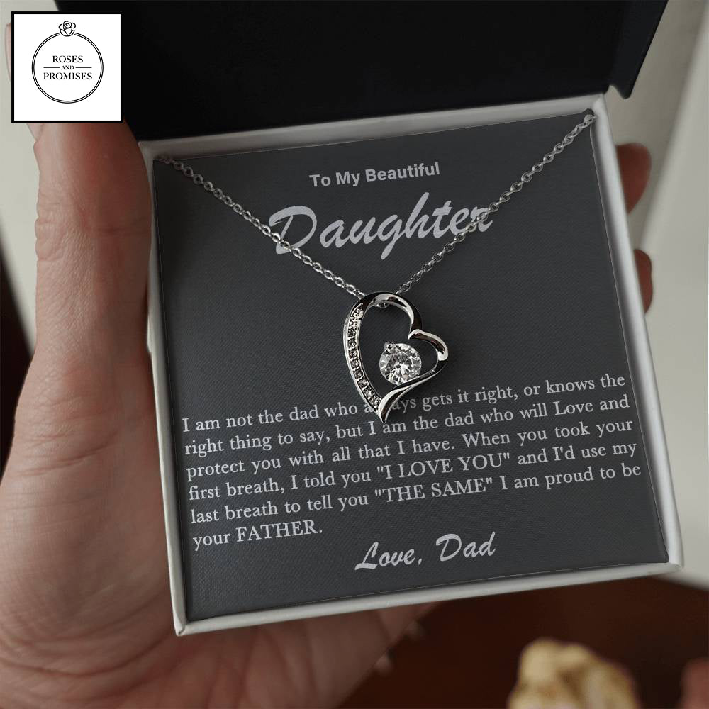 To My Beautiful Daughter Forever Love Necklace