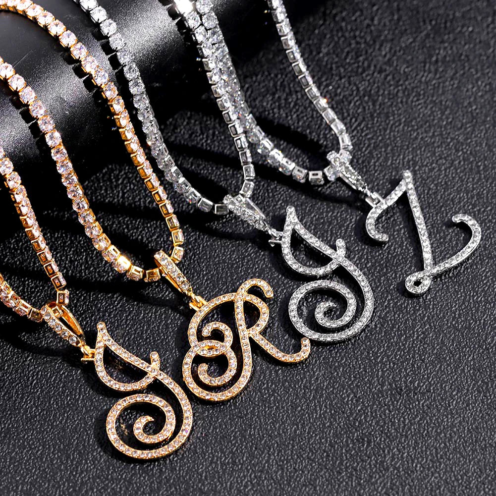 Personalized Cursive Letter Anklet – A-Z Initial Anklet with Sparkling Zircon Stones, Glam Statement Jewelry for Women