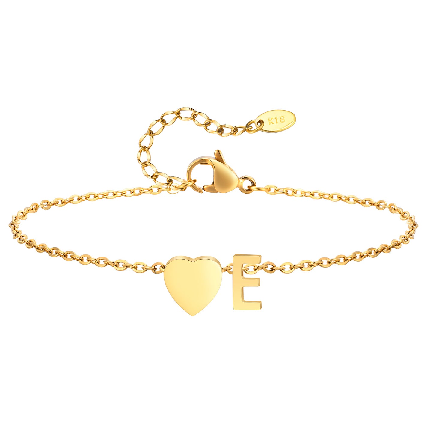 Personalized Heart Initial Anklet for Women