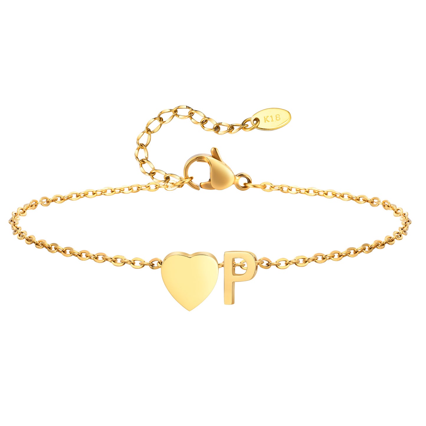 Personalized Heart Initial Anklet for Women