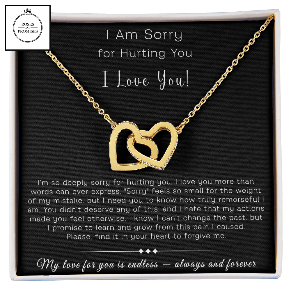 I am Sorry Interlocking Hearts Necklace