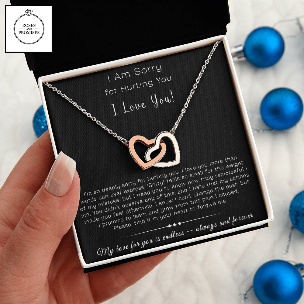 I am Sorry Interlocking Hearts Necklace