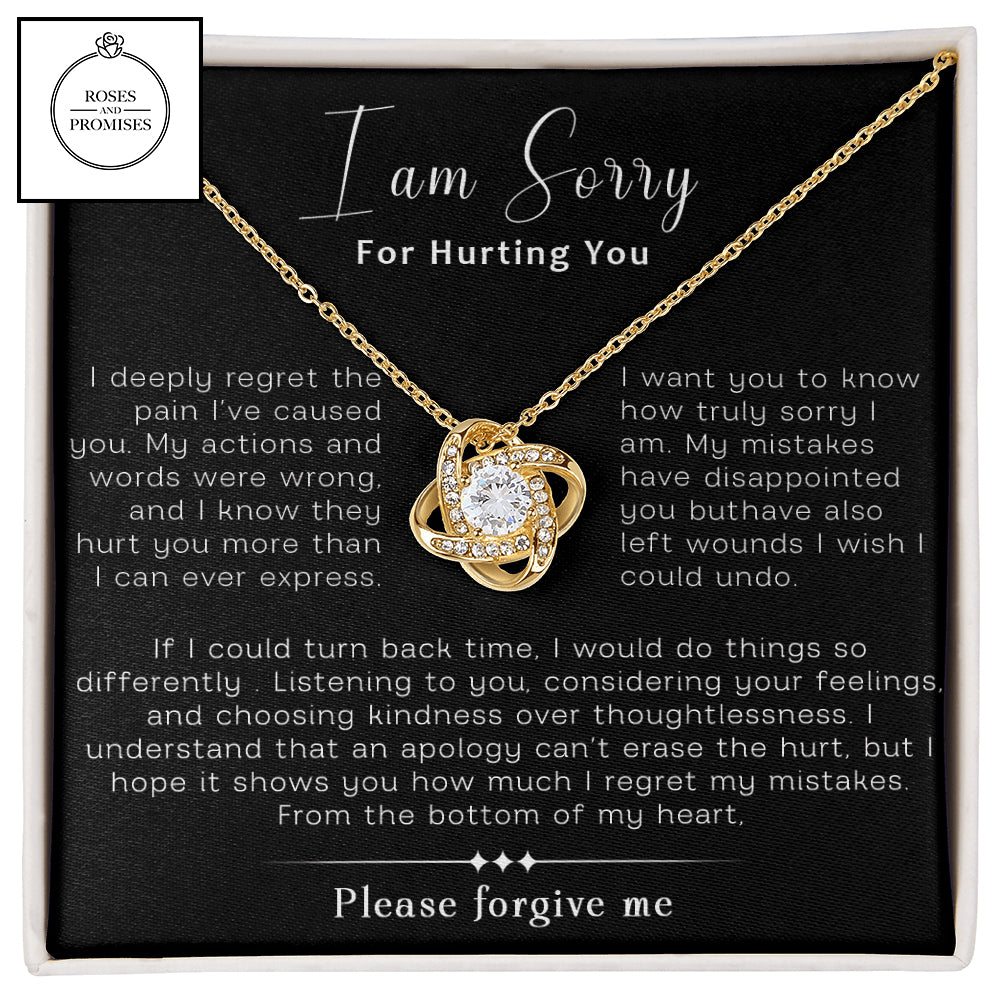 I am Sorry for Hurting You Love Knot Necklace, Apology Gift Necklace For Her, Gift for Girlfriend, Gift for Wife, Gift for Friend