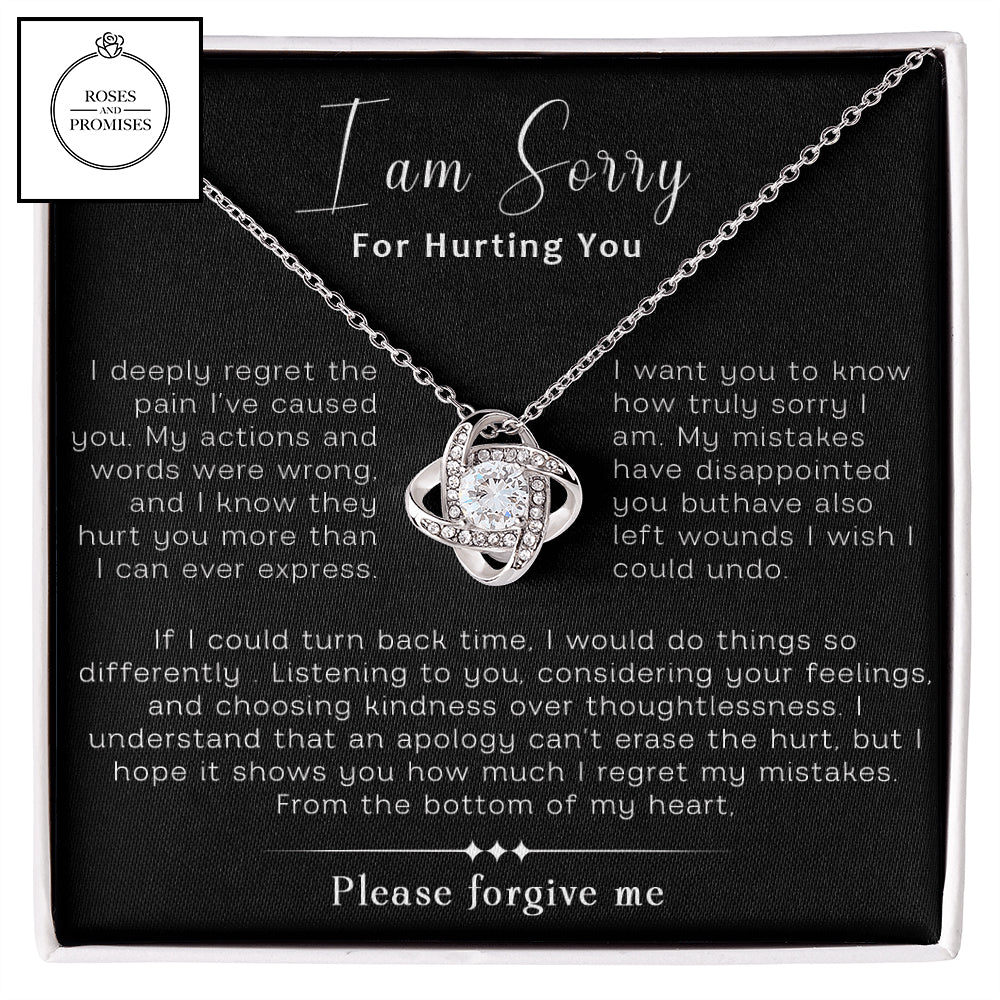 I am Sorry for Hurting You Love Knot Necklace, Apology Gift Necklace For Her, Gift for Girlfriend, Gift for Wife, Gift for Friend