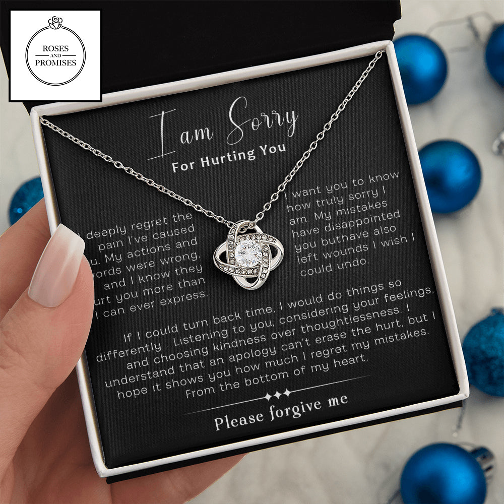 I am Sorry for Hurting You Love Knot Necklace, Apology Gift Necklace For Her, Gift for Girlfriend, Gift for Wife, Gift for Friend