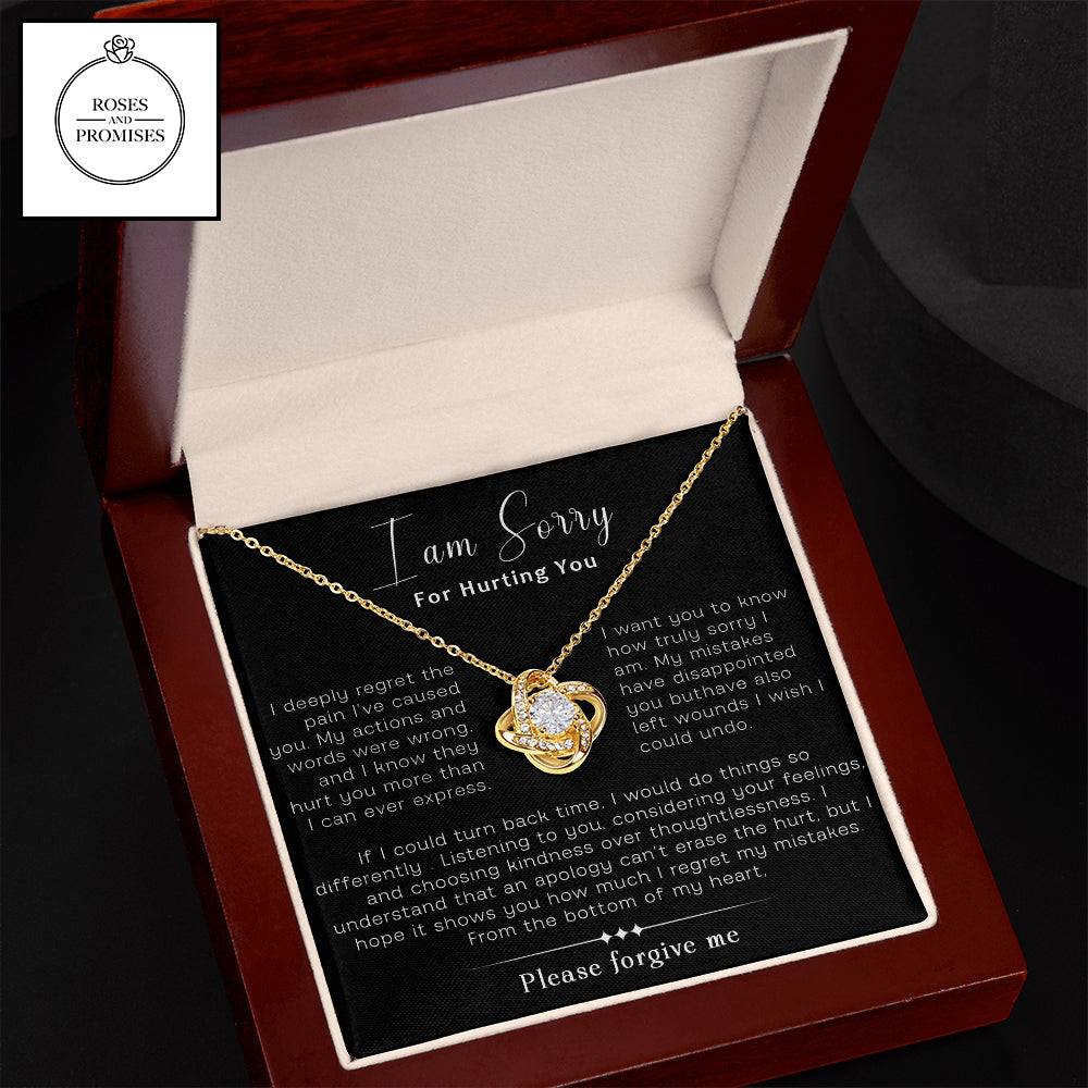 I am Sorry for Hurting You Love Knot Necklace, Apology Gift Necklace For Her, Gift for Girlfriend, Gift for Wife, Gift for Friend