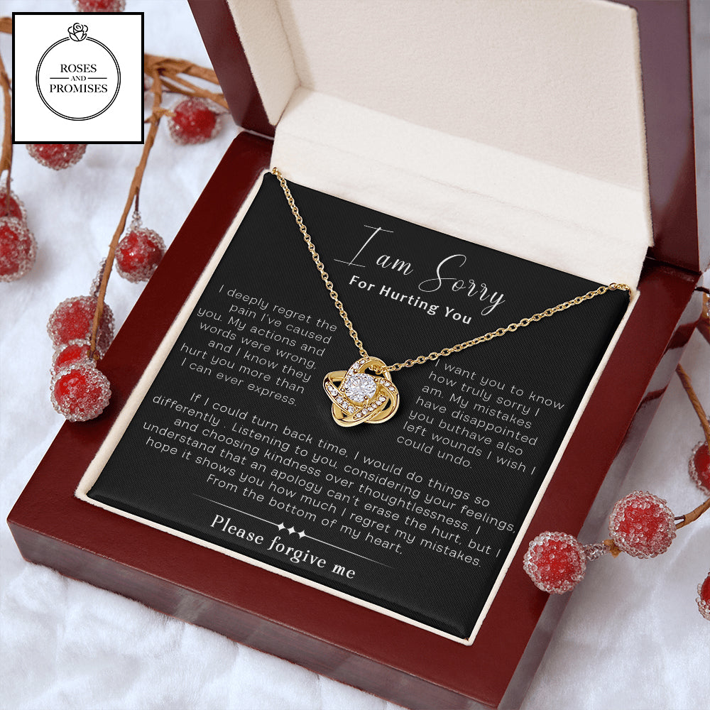 I am Sorry for Hurting You Love Knot Necklace, Apology Gift Necklace For Her, Gift for Girlfriend, Gift for Wife, Gift for Friend