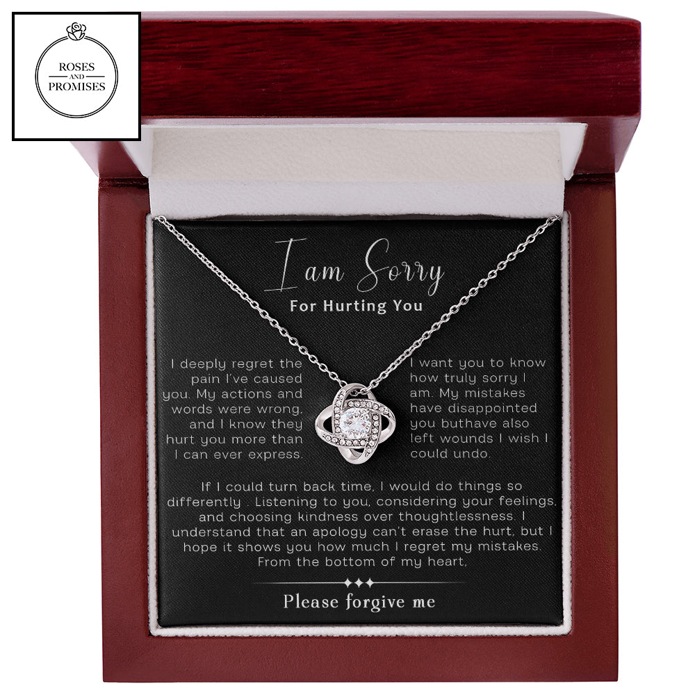 I am Sorry for Hurting You Love Knot Necklace, Apology Gift Necklace For Her, Gift for Girlfriend, Gift for Wife, Gift for Friend