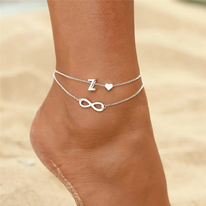 Personalized Letter Anklet for Women – Custom Letter Ankle Bracelet