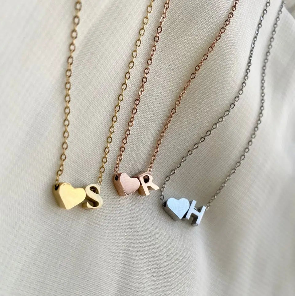 Personalised Initial Necklace with Heart