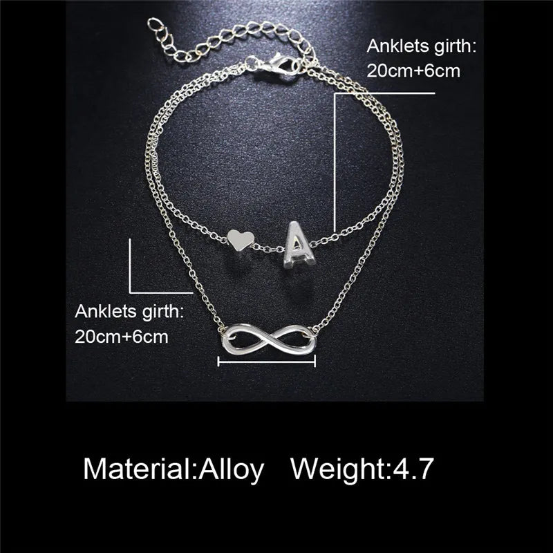 Personalized Letter Anklet for Women – Custom Letter Ankle Bracelet