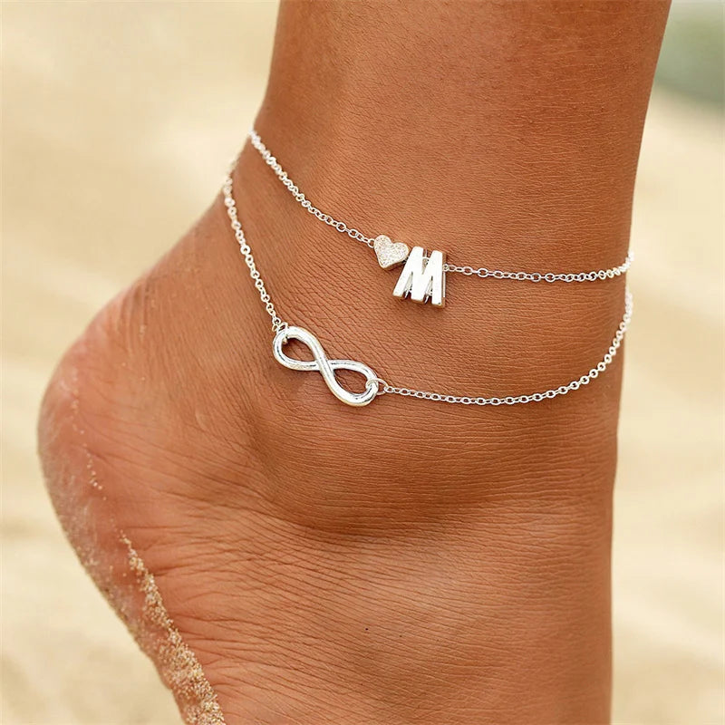 Personalized Letter Anklet for Women – Custom Letter Ankle Bracelet