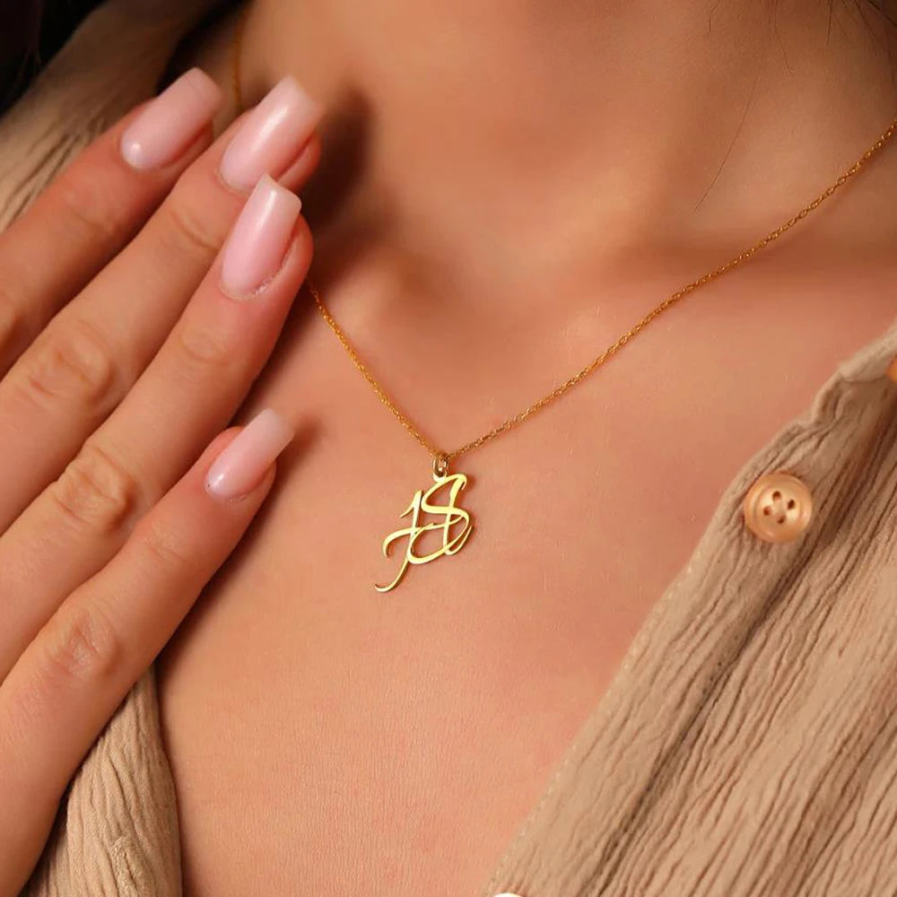 Custom Two Letter Necklace – Double Initial Pendant Gift for Her