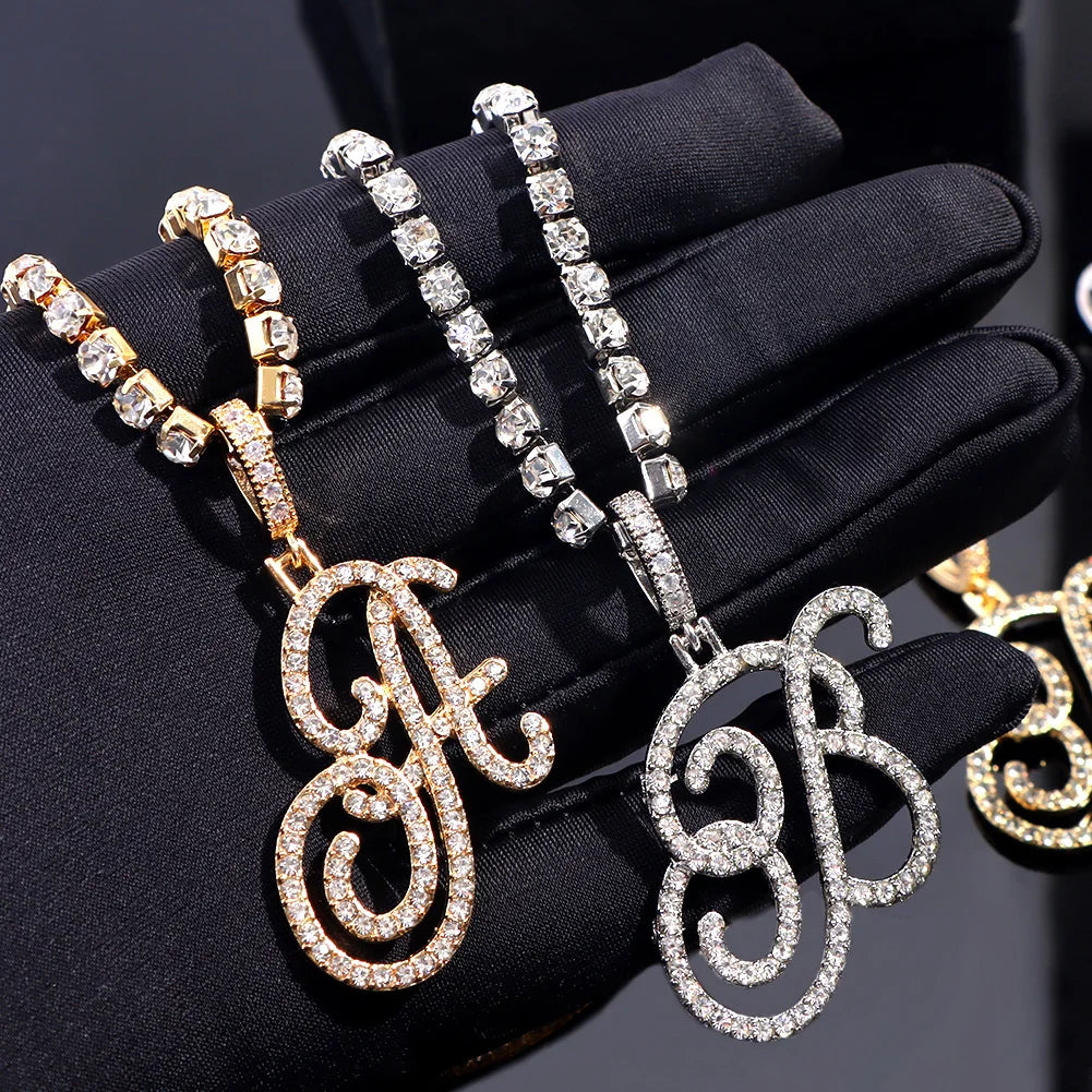 Personalized Cursive Letter Anklet – A-Z Initial Anklet with Sparkling Zircon Stones, Glam Statement Jewelry for Women