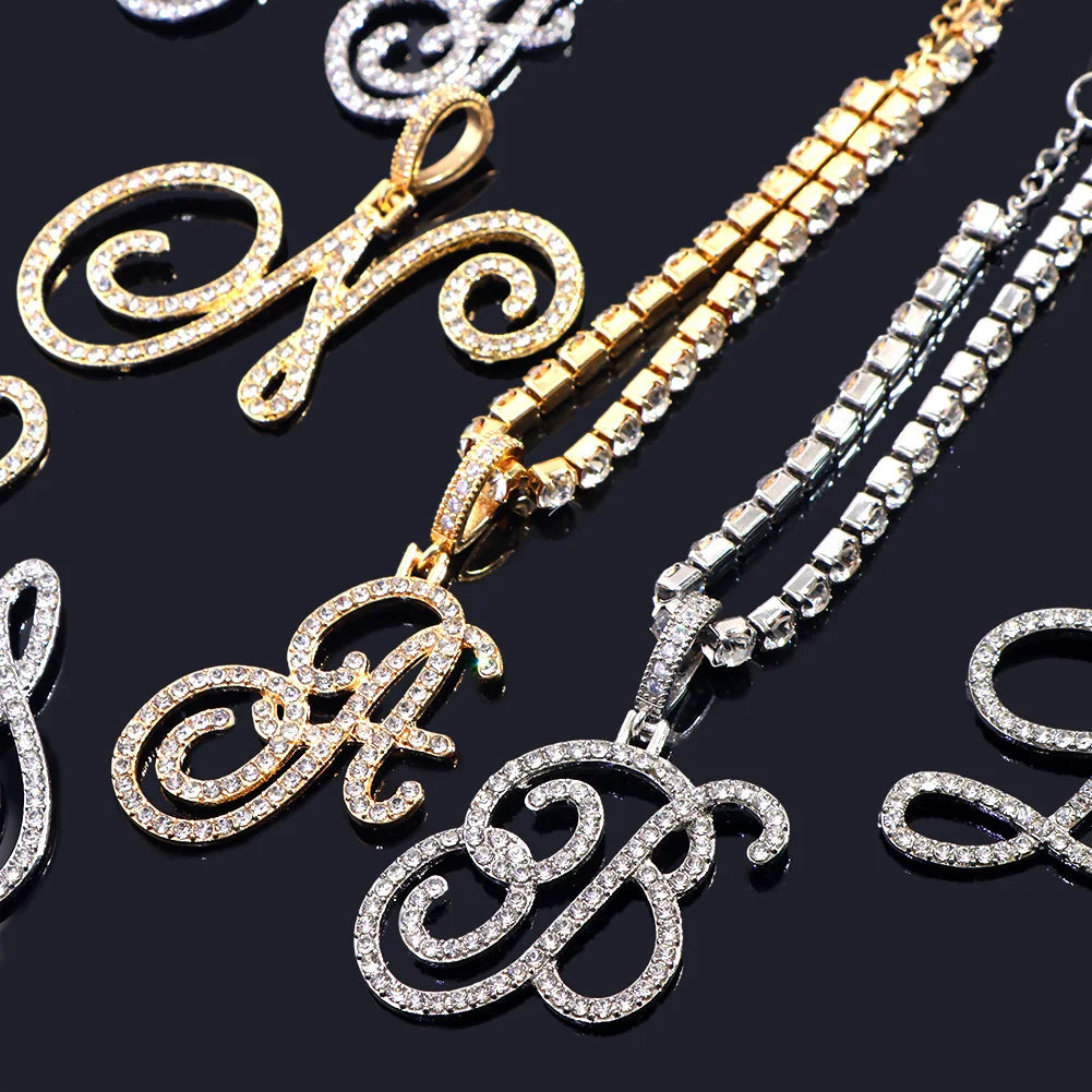 Personalized Cursive Letter Anklet – A-Z Initial Anklet with Sparkling Zircon Stones, Glam Statement Jewelry for Women