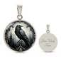 Crow Round Pendant Necklace