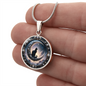 Cat and the Moon Round Pendant Necklace