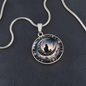 Cat and the Moon Round Pendant Necklace