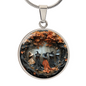 Halloween Witches Round Pendant Necklace