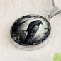 Crow Round Pendant Necklace