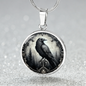 Crow Round Pendant Necklace
