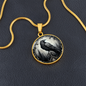 Crow Round Pendant Necklace