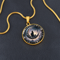 Cat and the Moon Round Pendant Necklace