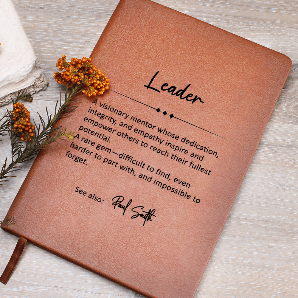 Personalized Leader Journal , Custom Journal Gift, Gift for a team leader, Gifts for Leadership, Leadership Team Gift
