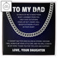 To My Dad Cuban Link Chain | Gift to Dad from Daughter | Gift from Daughter to Dad | Classic Necklace | Gift for Dad