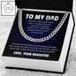 To My Dad Cuban Link Chain | Gift to Dad from Daughter | Gift from Daughter to Dad | Classic Necklace | Gift for Dad