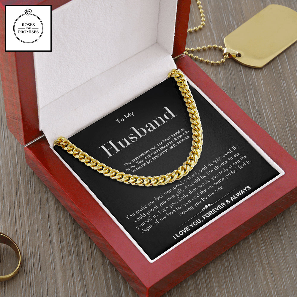 To My Husband Cuban Link Chain Necklace