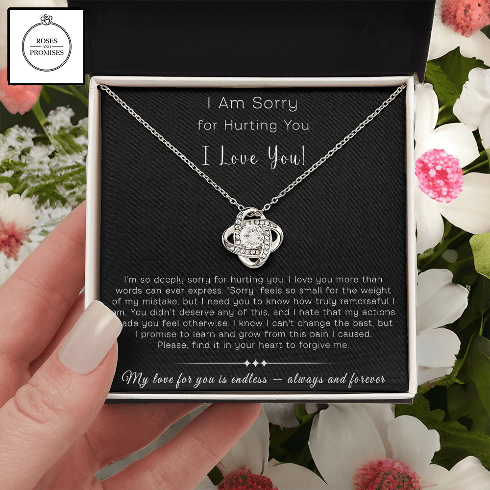 I am Sorry for Hurting You Love Knot Necklace