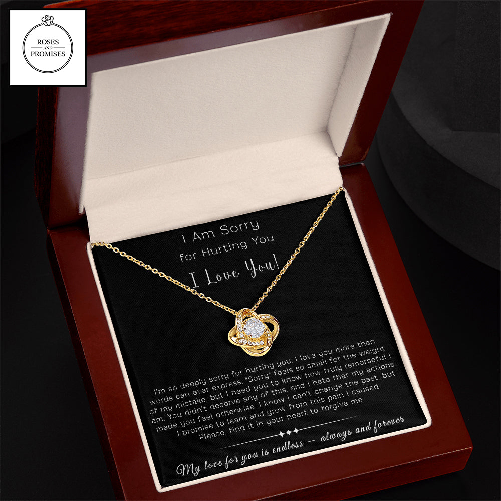 I am Sorry for Hurting You Love Knot Necklace