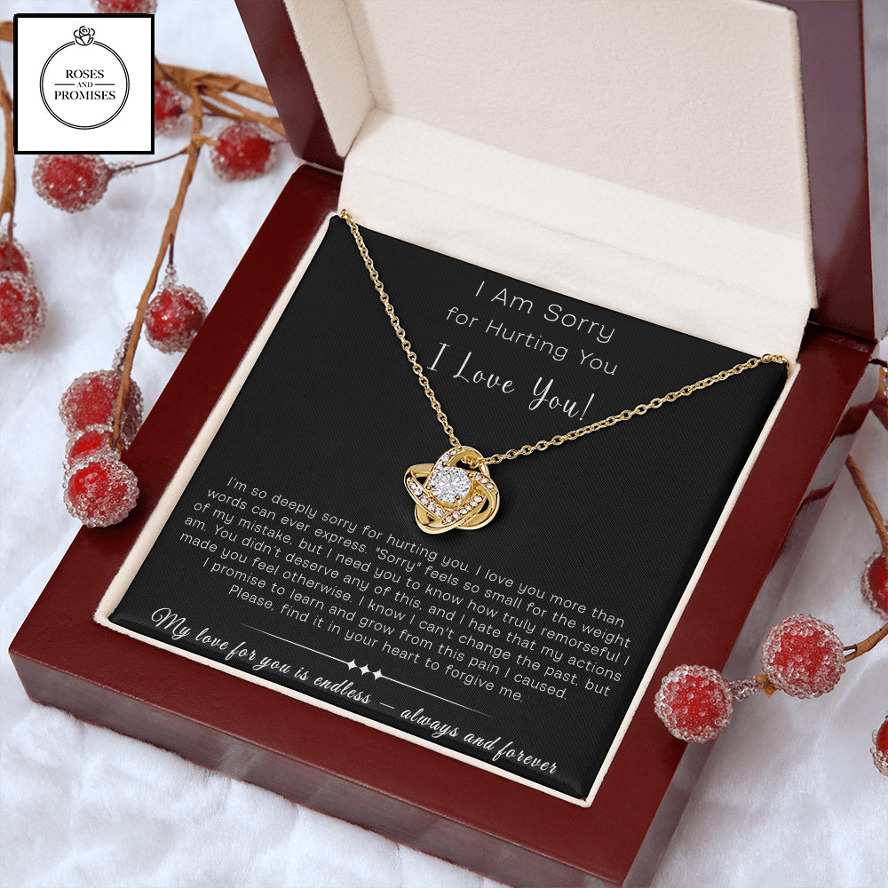 I am Sorry for Hurting You Love Knot Necklace