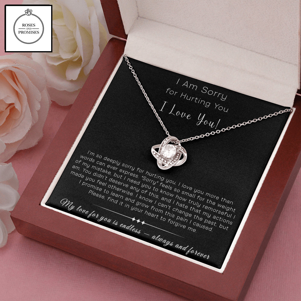 I am Sorry for Hurting You Love Knot Necklace