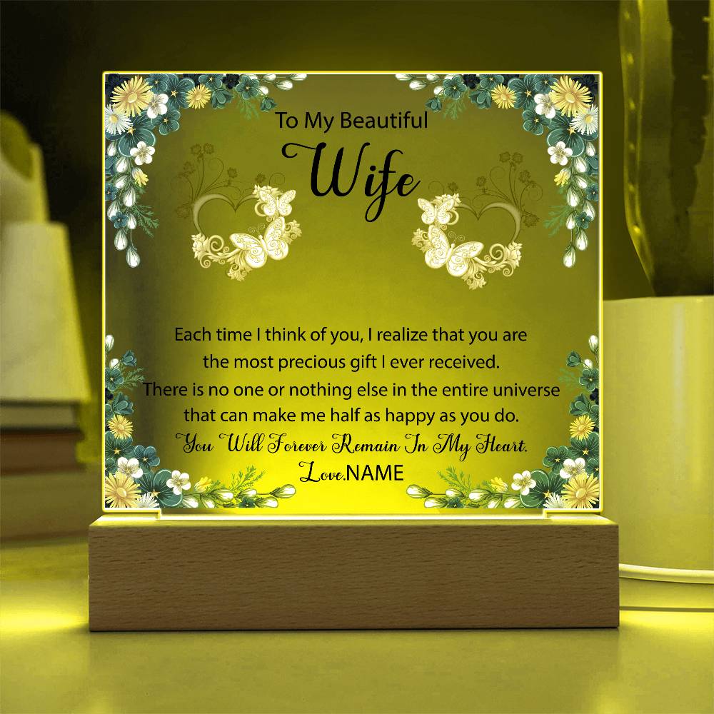 To My Beautiful Wife Acrylic Plaque | Gift for Wife | Gift from Husband to Wife | Birthday Gift | Anniversary Gift | Gift Idea