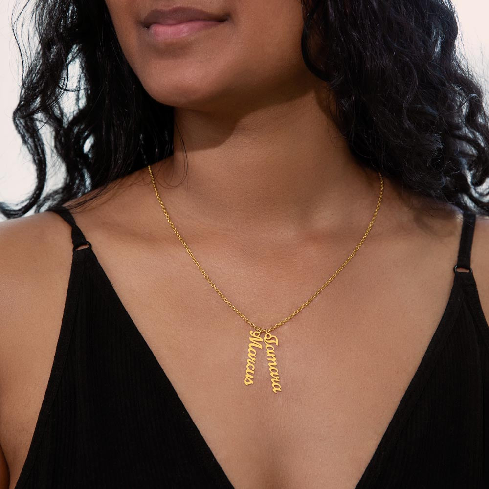 Personalized Multi Veritcal Name Necklace