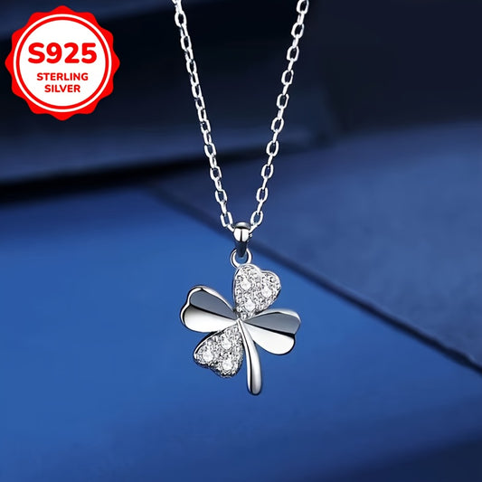925 Silver Four Leaf Clover Necklace