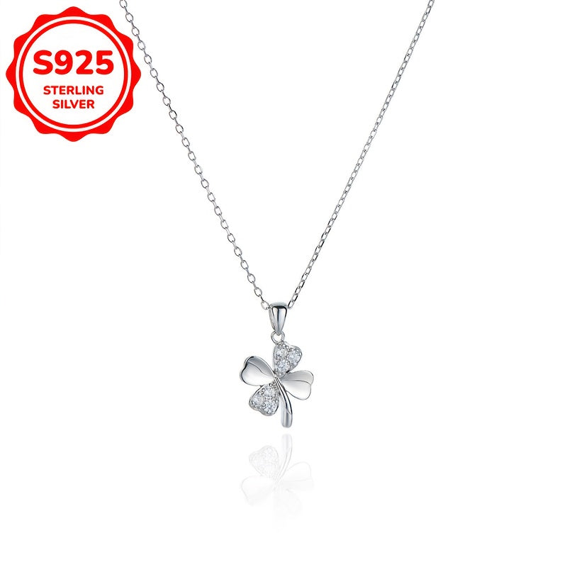 925 Silver Four Leaf Clover Necklace