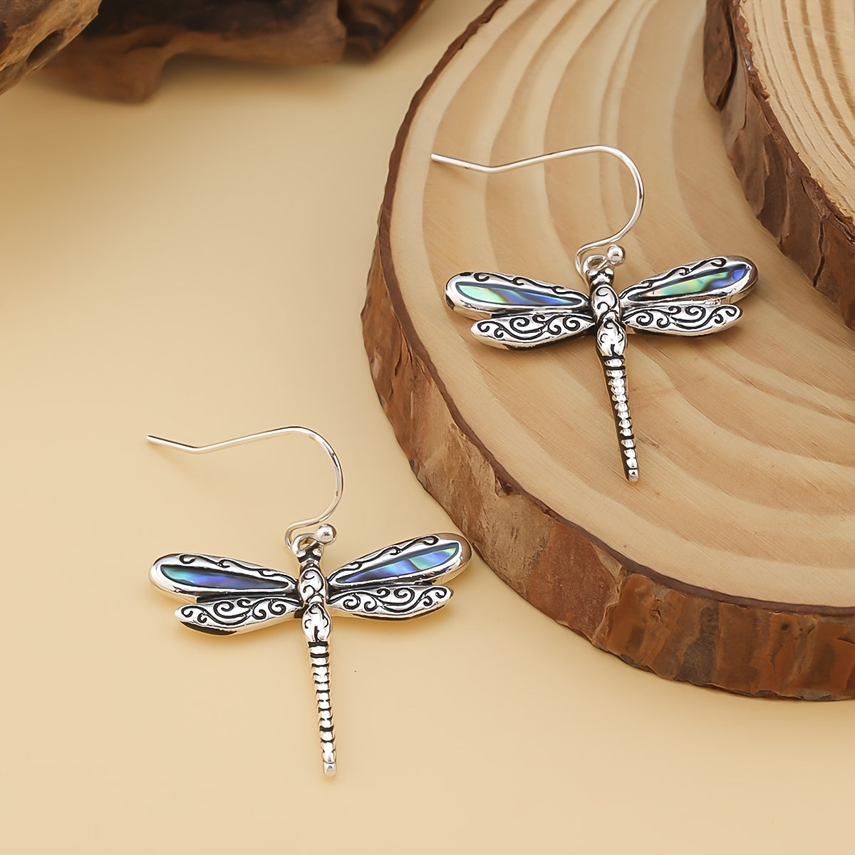Elegant Dragonfly Necklace & Earring Set – Zinc Alloy Jewelry for Women, Blue Pendant with Matching Earrings, Vacation or Daily Wear