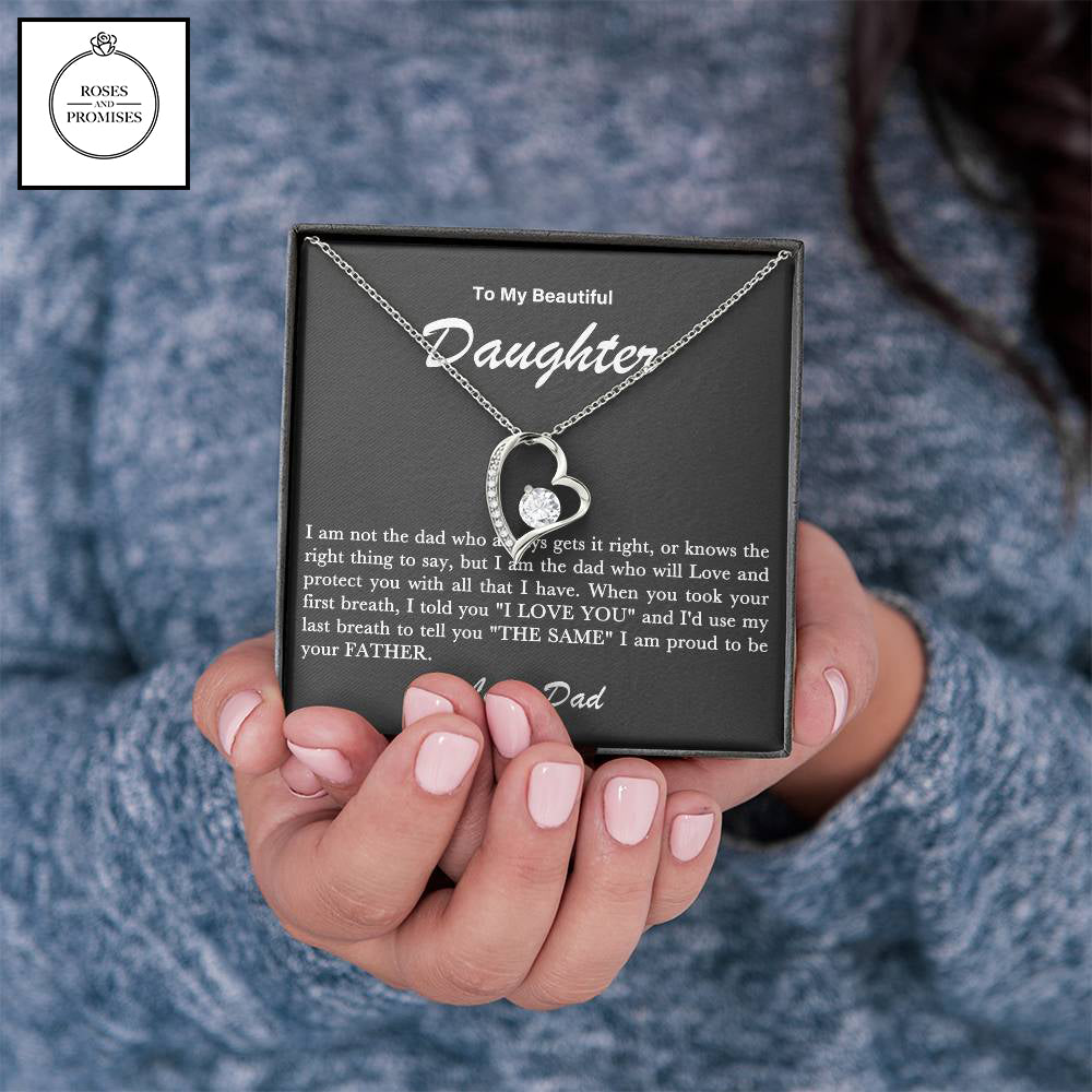 To My Beautiful Daughter Forever Love Necklace