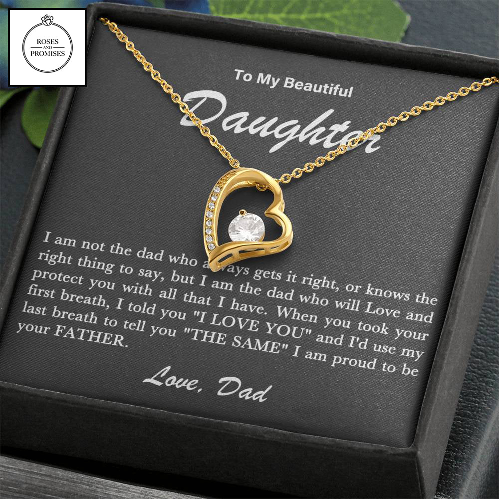 To My Beautiful Daughter Forever Love Necklace