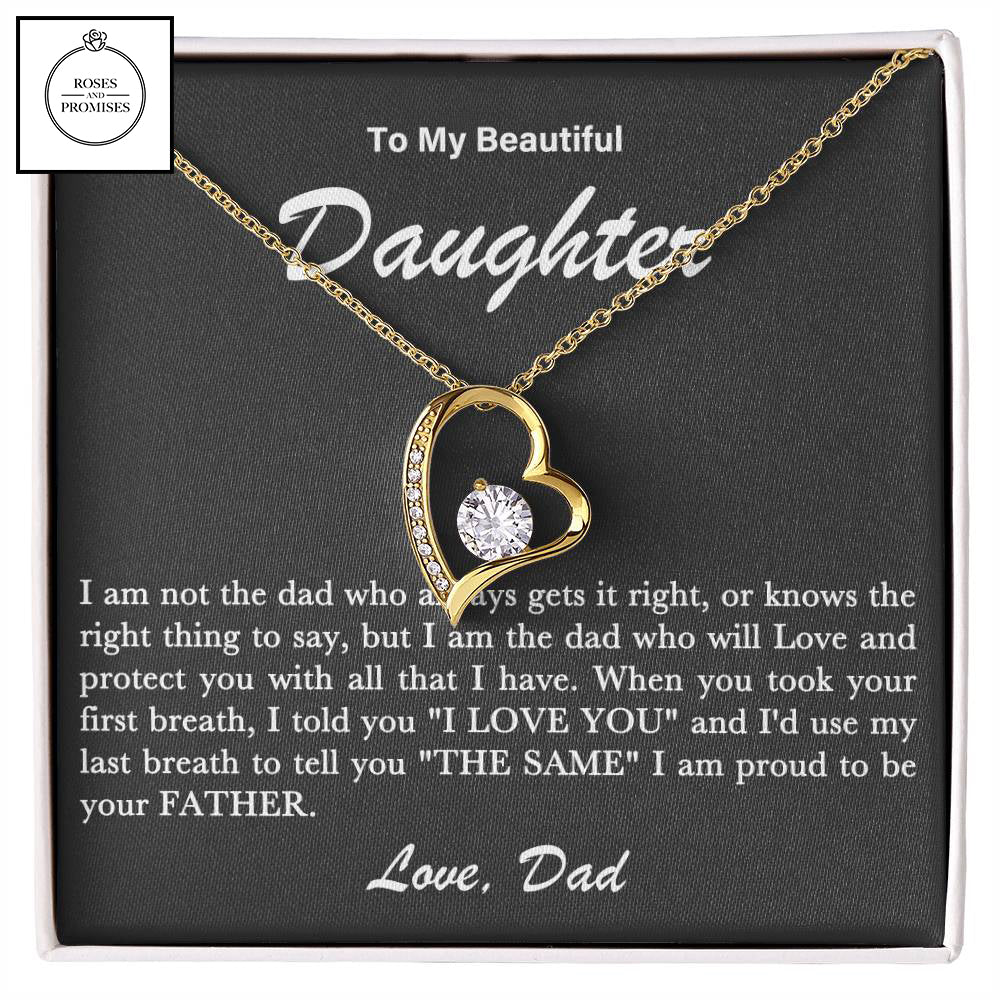To My Beautiful Daughter Forever Love Necklace