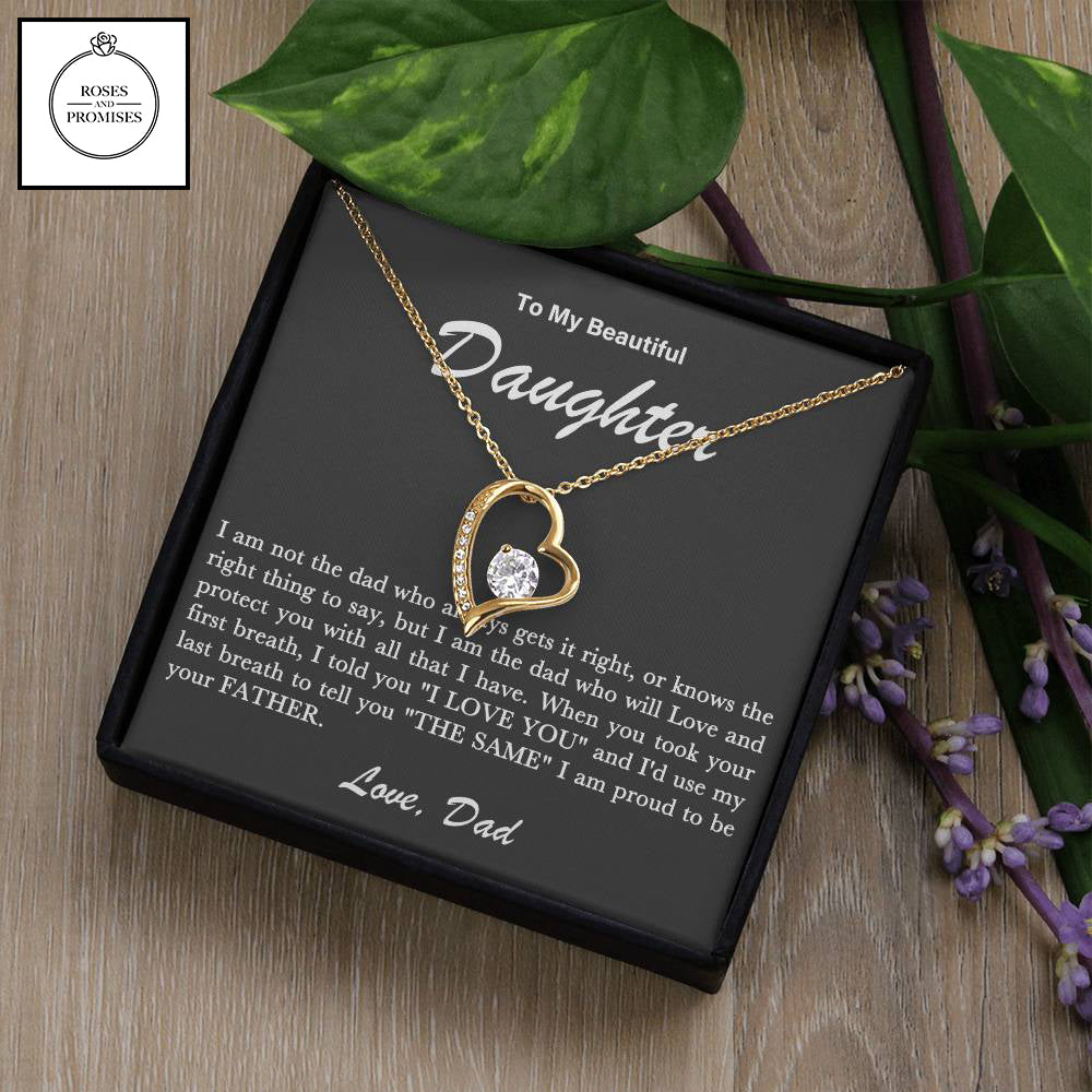 To My Beautiful Daughter Forever Love Necklace