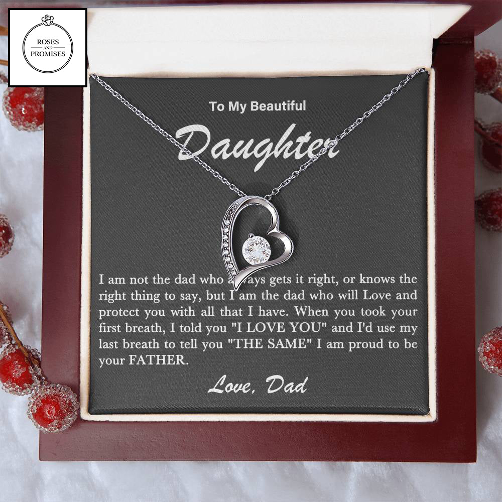 To My Beautiful Daughter Forever Love Necklace