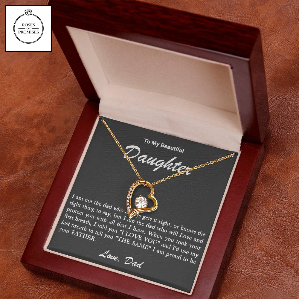 To My Beautiful Daughter Forever Love Necklace
