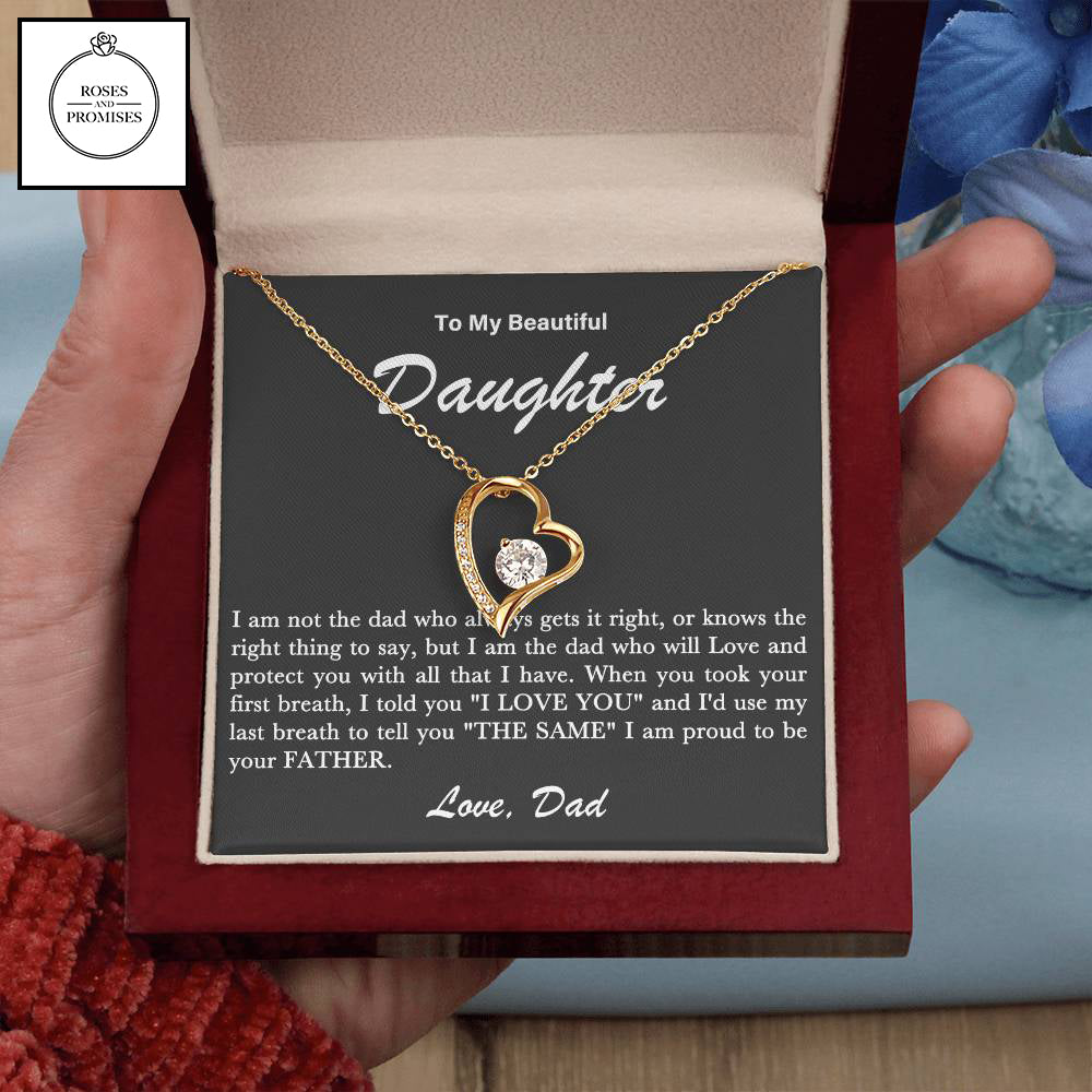 To My Beautiful Daughter Forever Love Necklace