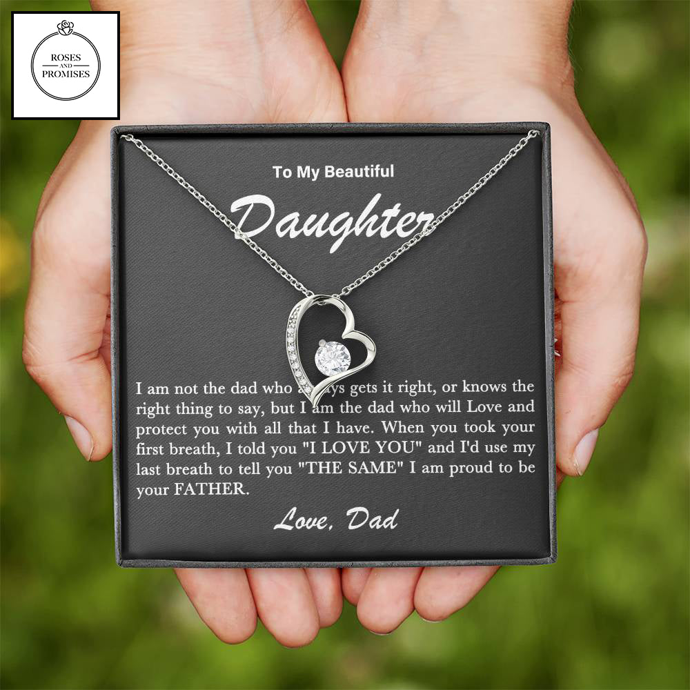 To My Beautiful Daughter Forever Love Necklace